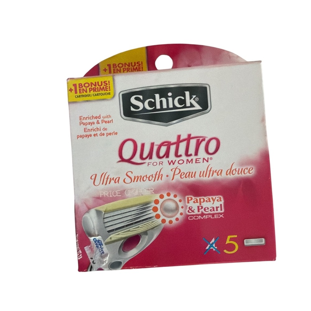 Schick Quattro Women Blades 5 Cartridges Razor Handle Refills Shaver Quatro USA